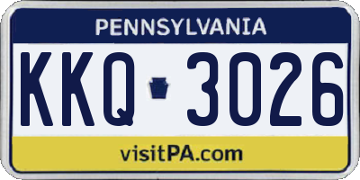 PA license plate KKQ3026