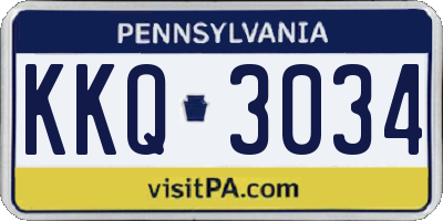 PA license plate KKQ3034