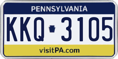 PA license plate KKQ3105