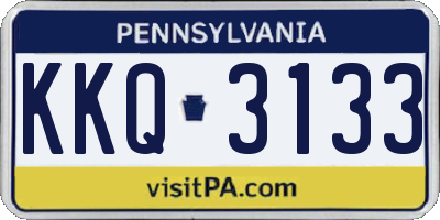 PA license plate KKQ3133