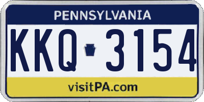 PA license plate KKQ3154