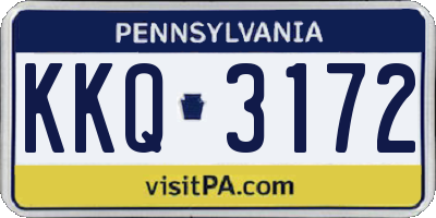 PA license plate KKQ3172