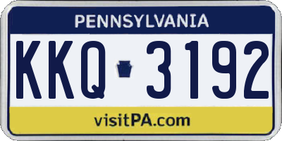 PA license plate KKQ3192