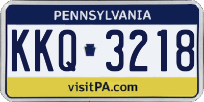 PA license plate KKQ3218