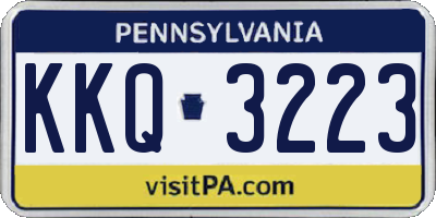 PA license plate KKQ3223