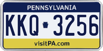 PA license plate KKQ3256