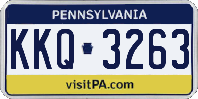 PA license plate KKQ3263