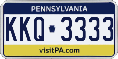 PA license plate KKQ3333