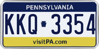PA license plate KKQ3354
