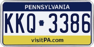 PA license plate KKQ3386