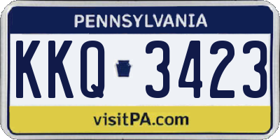 PA license plate KKQ3423
