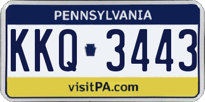 PA license plate KKQ3443