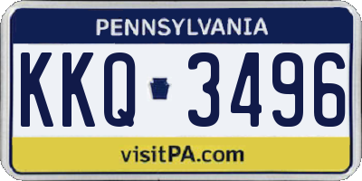 PA license plate KKQ3496