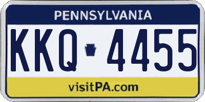 PA license plate KKQ4455