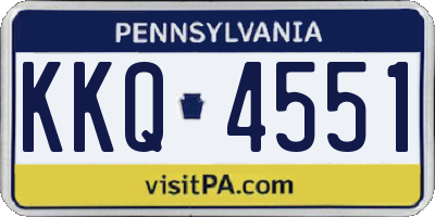 PA license plate KKQ4551