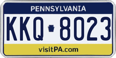 PA license plate KKQ8023