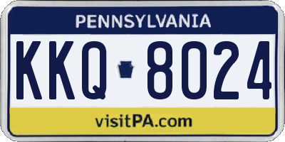 PA license plate KKQ8024