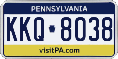 PA license plate KKQ8038