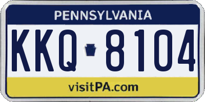 PA license plate KKQ8104