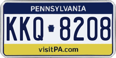 PA license plate KKQ8208