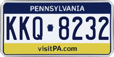 PA license plate KKQ8232