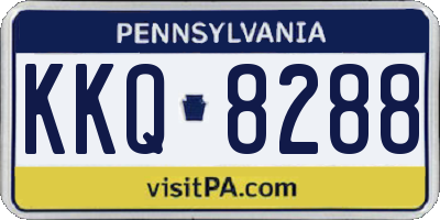 PA license plate KKQ8288