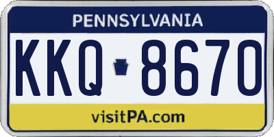PA license plate KKQ8670