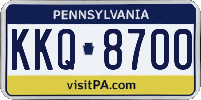 PA license plate KKQ8700