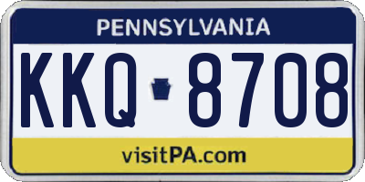 PA license plate KKQ8708