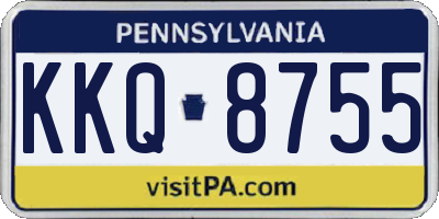 PA license plate KKQ8755