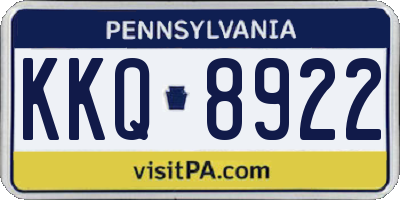 PA license plate KKQ8922
