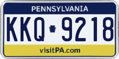 PA license plate KKQ9218