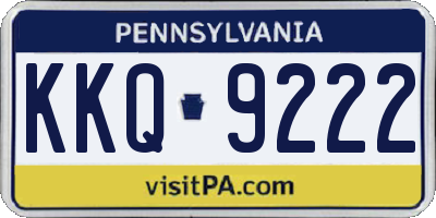 PA license plate KKQ9222
