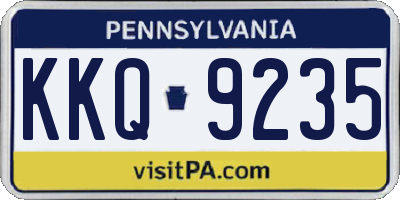 PA license plate KKQ9235