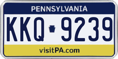 PA license plate KKQ9239