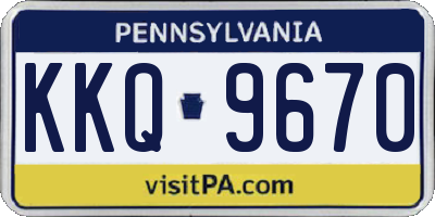 PA license plate KKQ9670