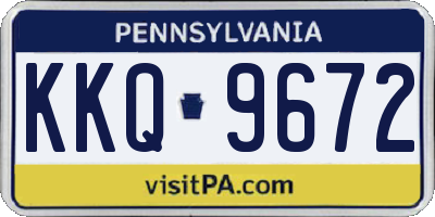 PA license plate KKQ9672