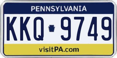 PA license plate KKQ9749