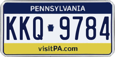 PA license plate KKQ9784