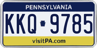 PA license plate KKQ9785