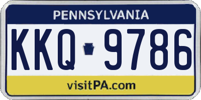 PA license plate KKQ9786