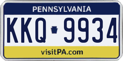 PA license plate KKQ9934