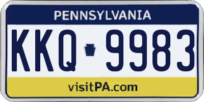 PA license plate KKQ9983