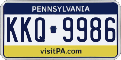 PA license plate KKQ9986