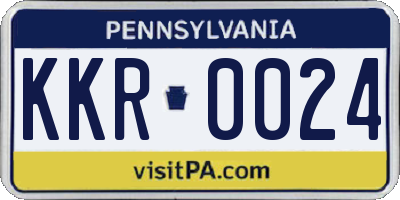 PA license plate KKR0024