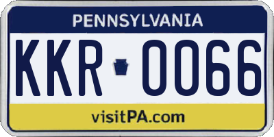 PA license plate KKR0066