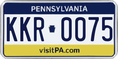 PA license plate KKR0075