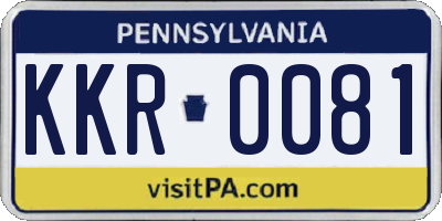 PA license plate KKR0081