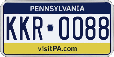 PA license plate KKR0088