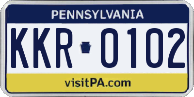 PA license plate KKR0102